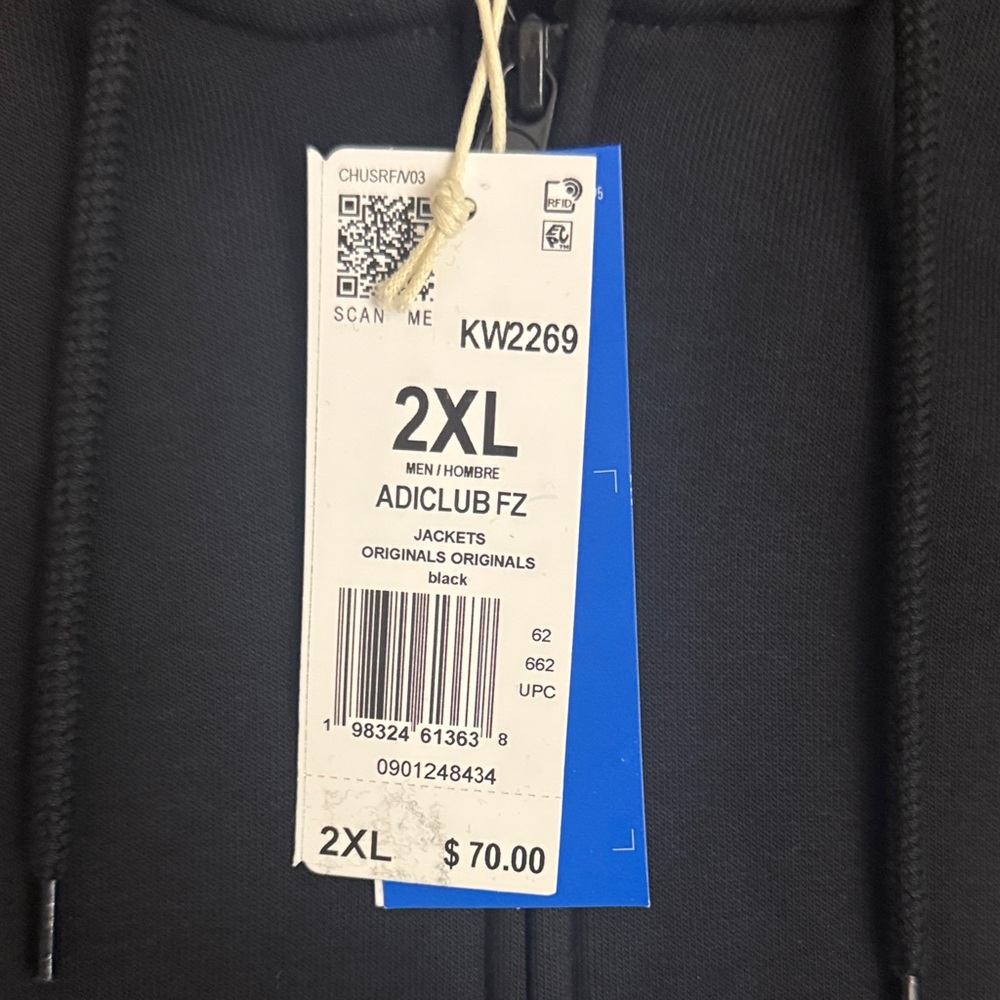 Adidas Black Graphic Logo Jacket With a Hood Size XXL - Picture 2 of 16